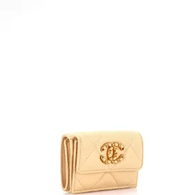 19 Trifold Flap Wallet Quilted Lambskin Small