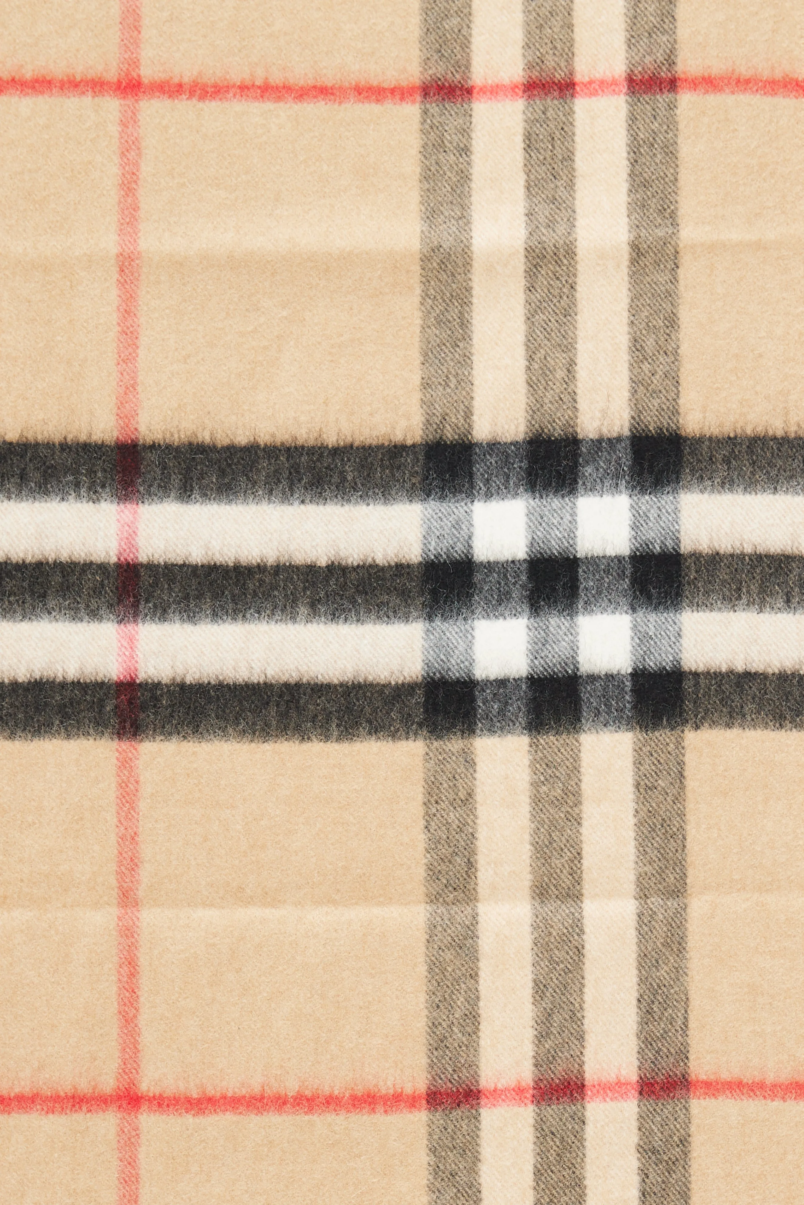 Beige & Multi Cashmere Check Scarf