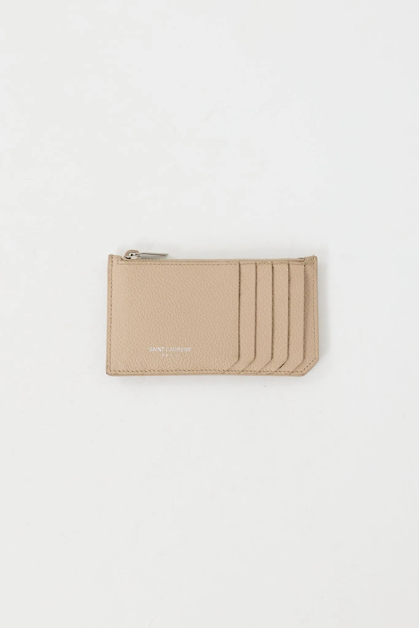 Beige Leather Fragment Cardholder