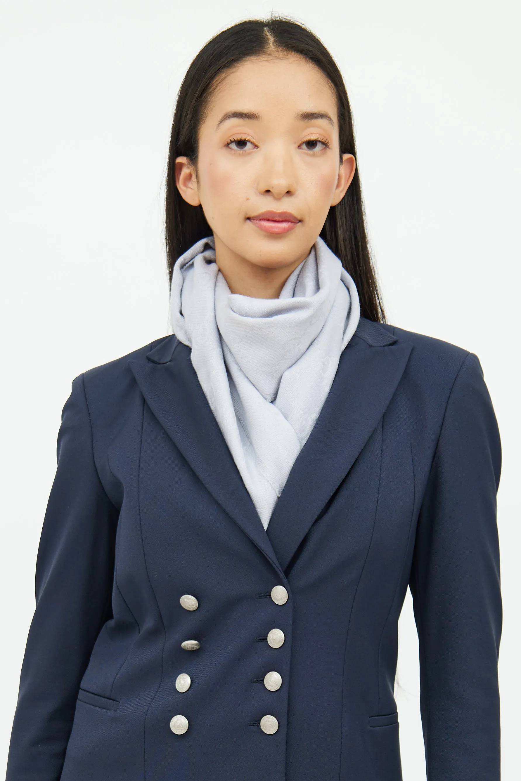 Blue GG Wool Scarf
