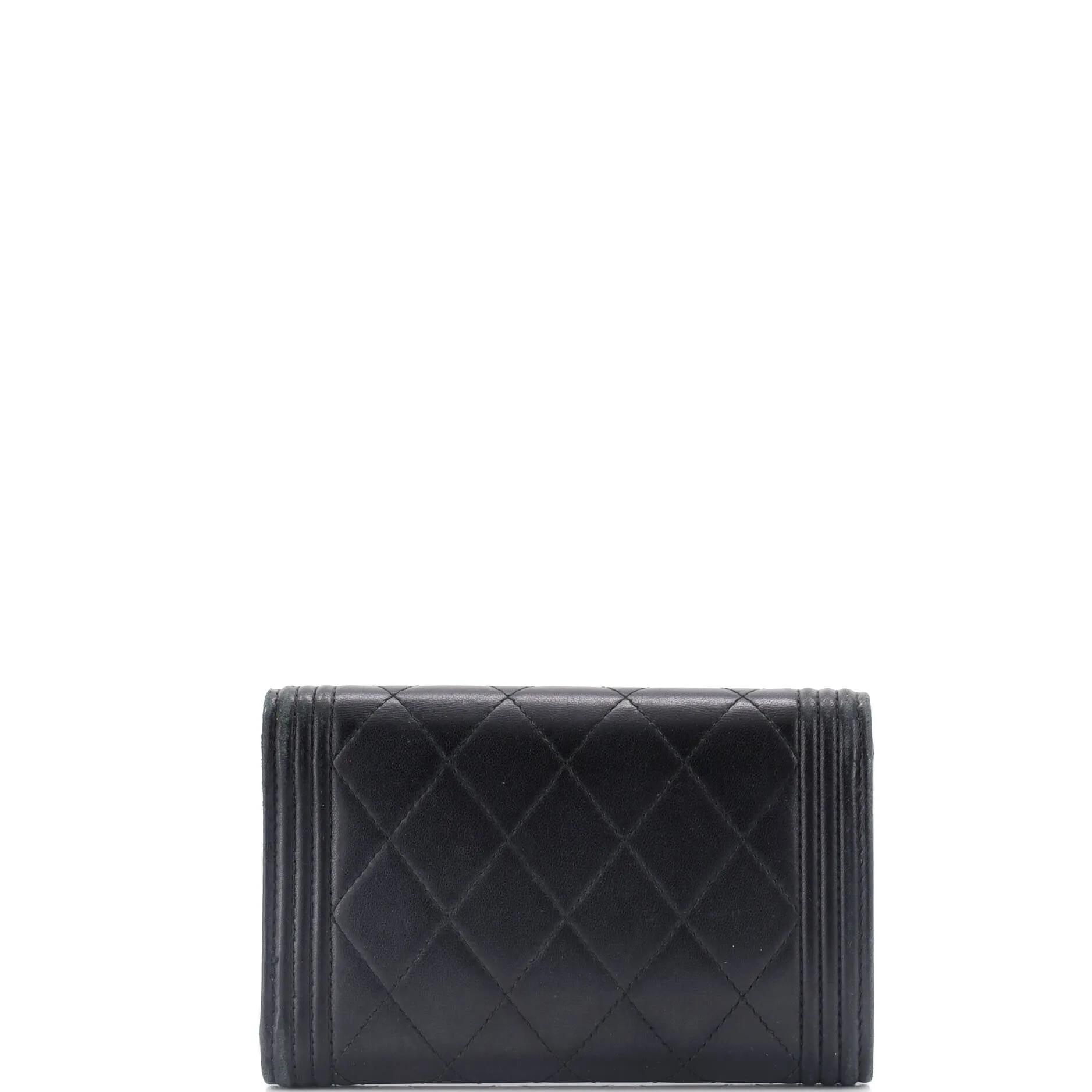 Boy Trifold Flap Wallet Quilted Lambskin Medium