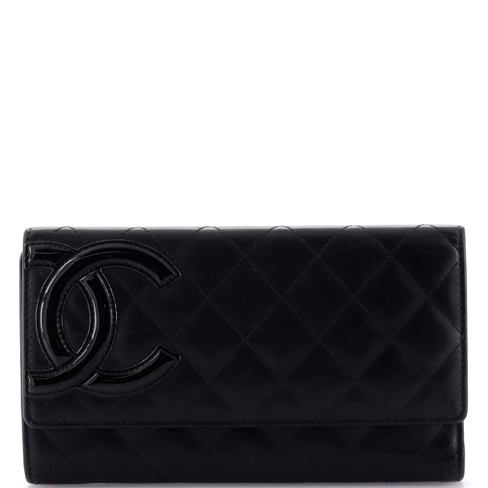 Cambon Trifold Wallet Quilted Lambskin Long