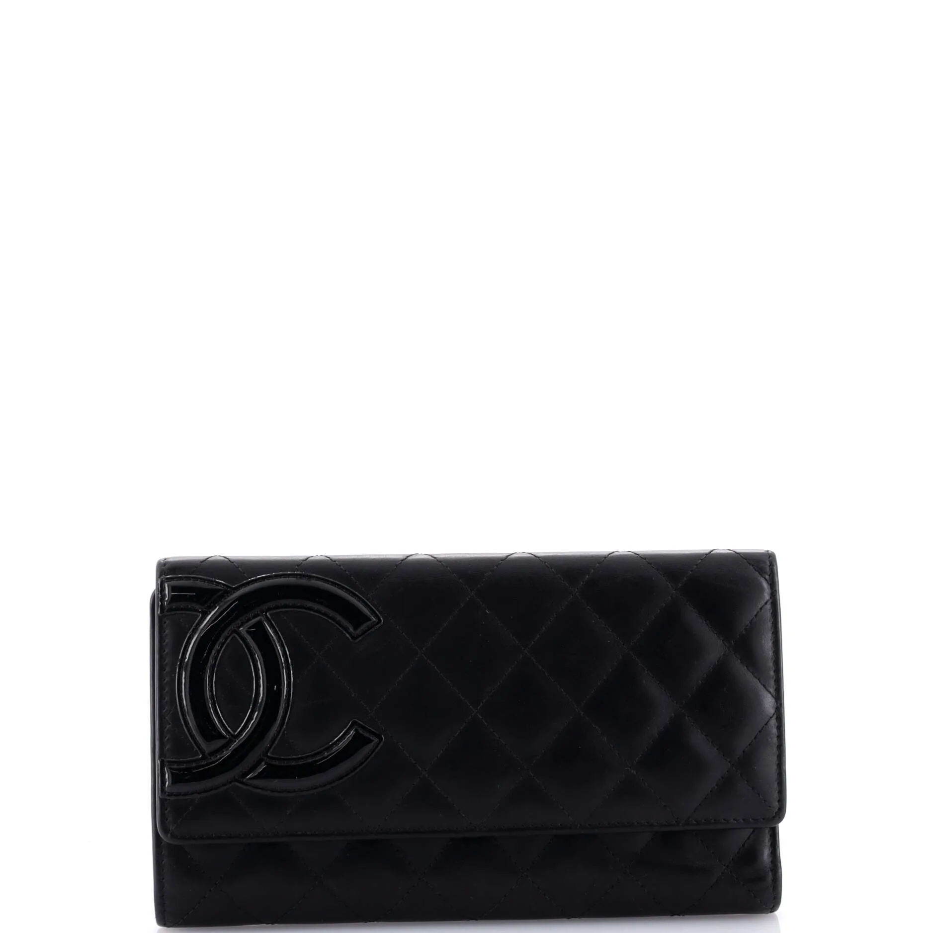 Cambon Trifold Wallet Quilted Lambskin Long