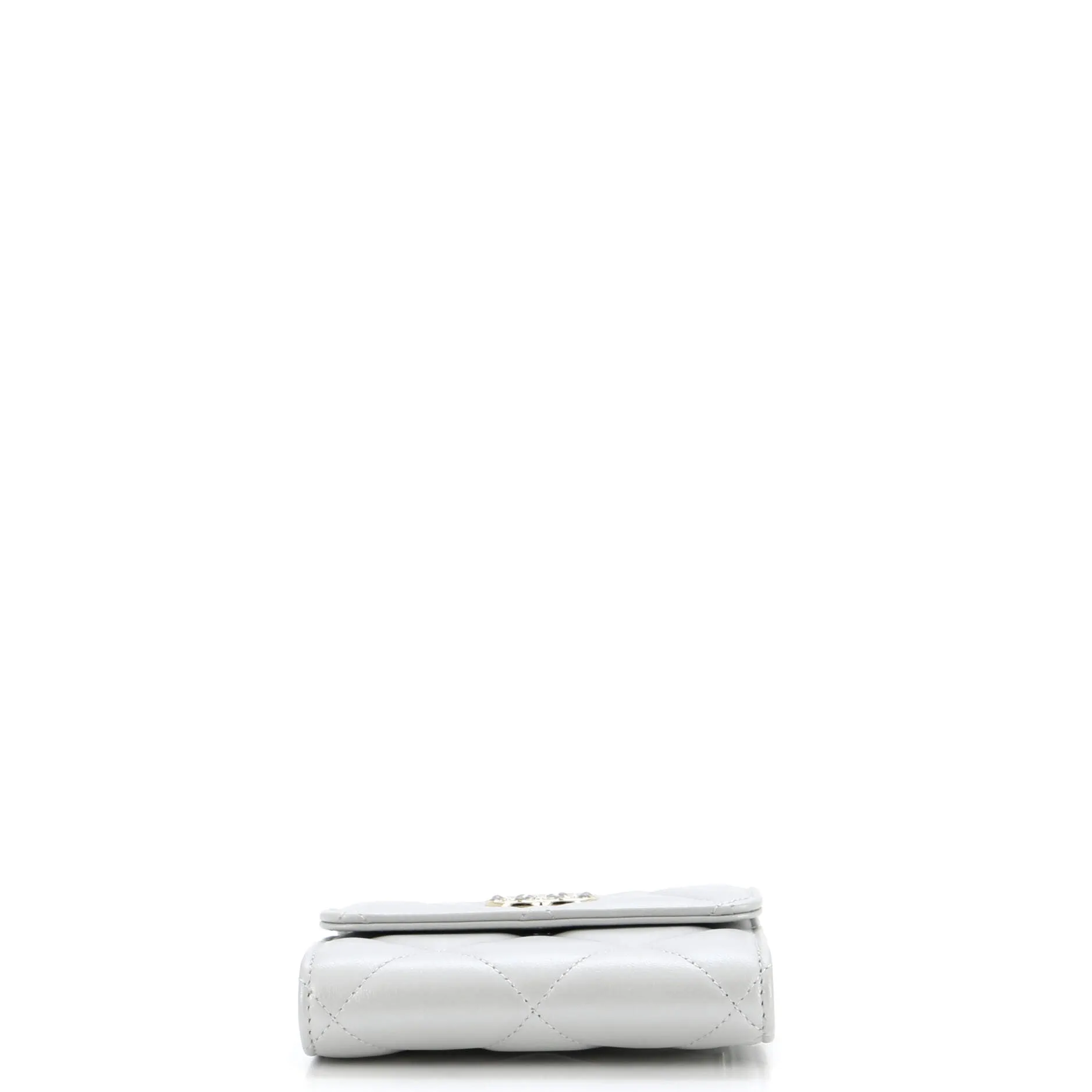 CC Pearl Trifold Wallet Quilted Iridescent Lambskin Small