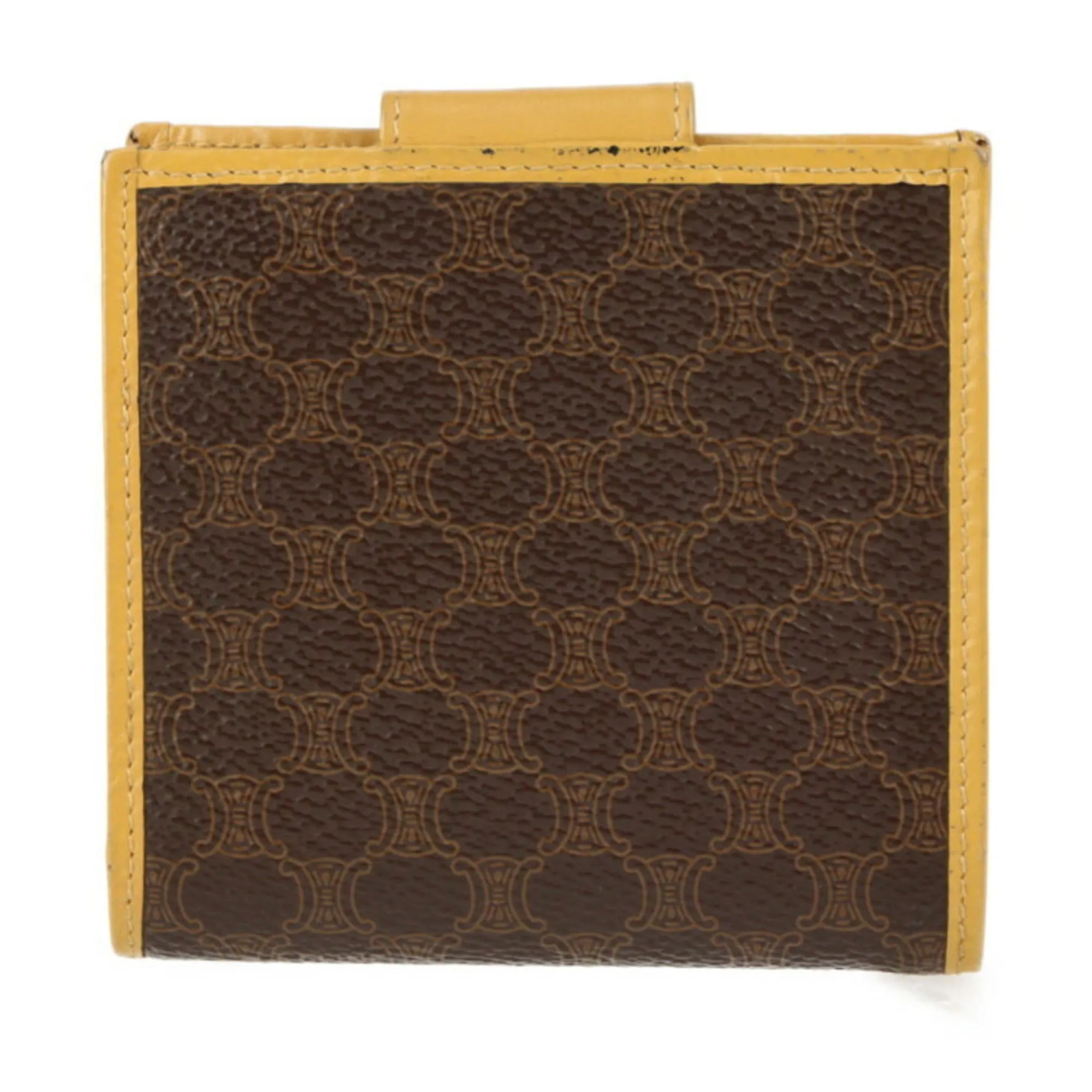 Celine Bifold Wallet PVC Leather Brown Macadam Pattern