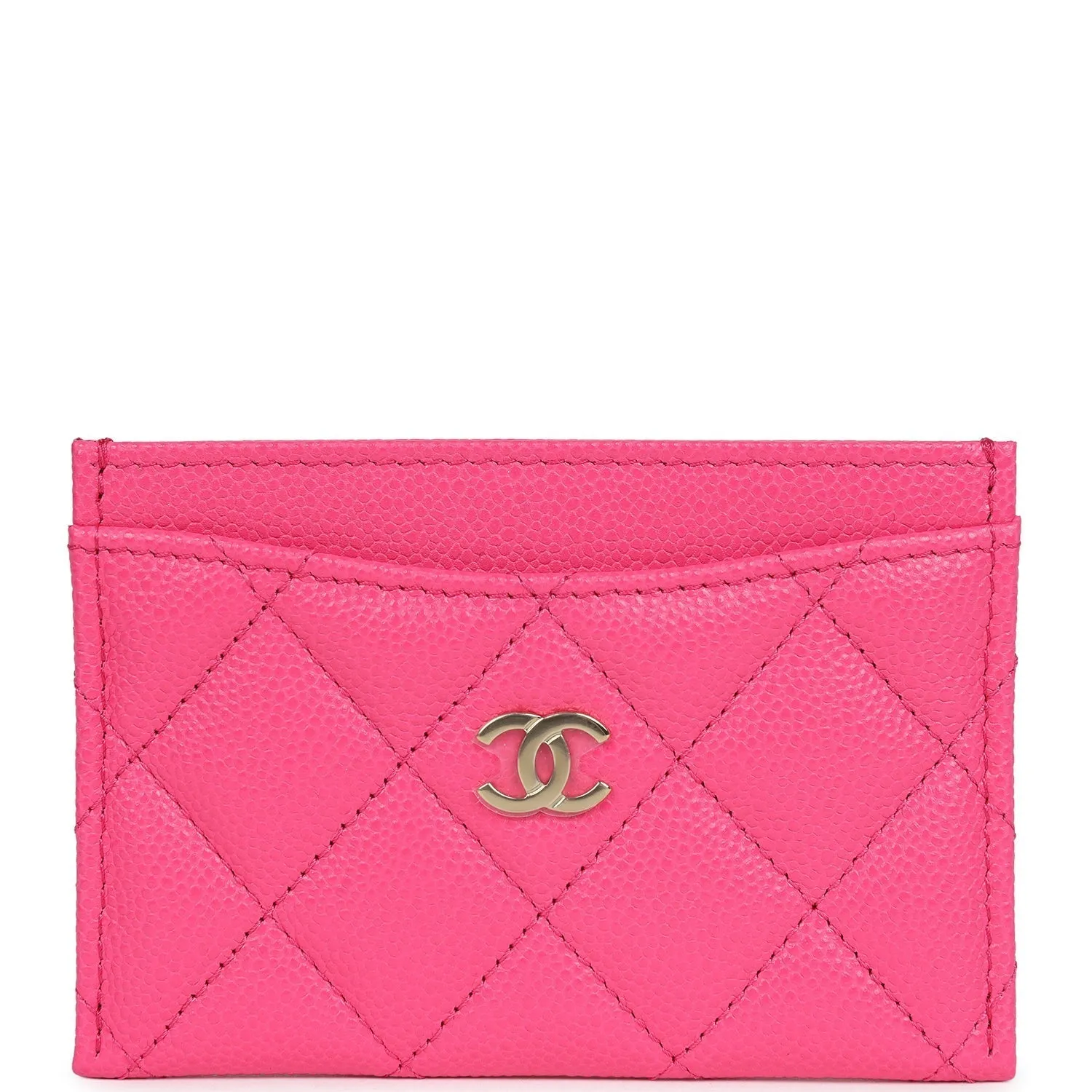 Chanel Card Holder Wallet Hot Pink Gold Hardware