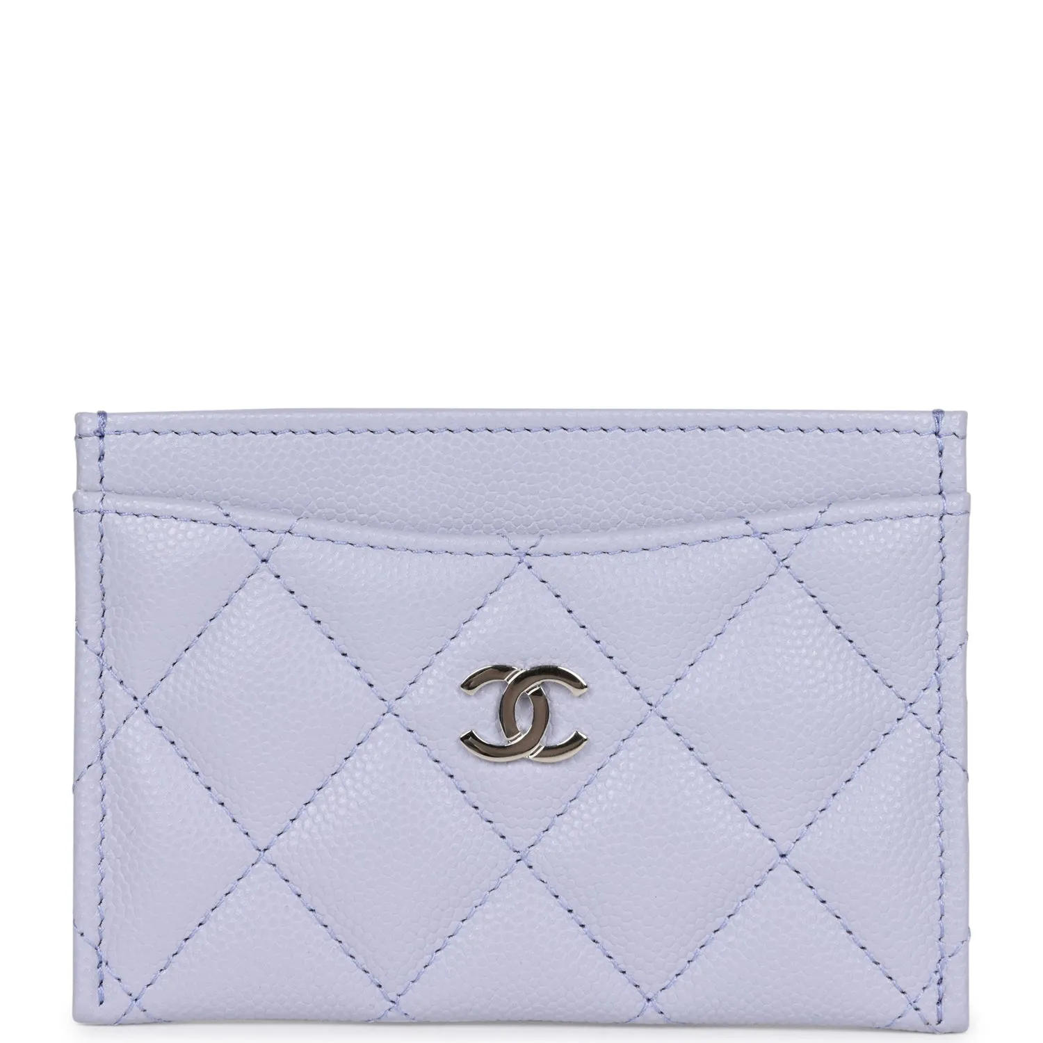 Chanel Card Holder Wallet Lilac Caviar Silver Hardware