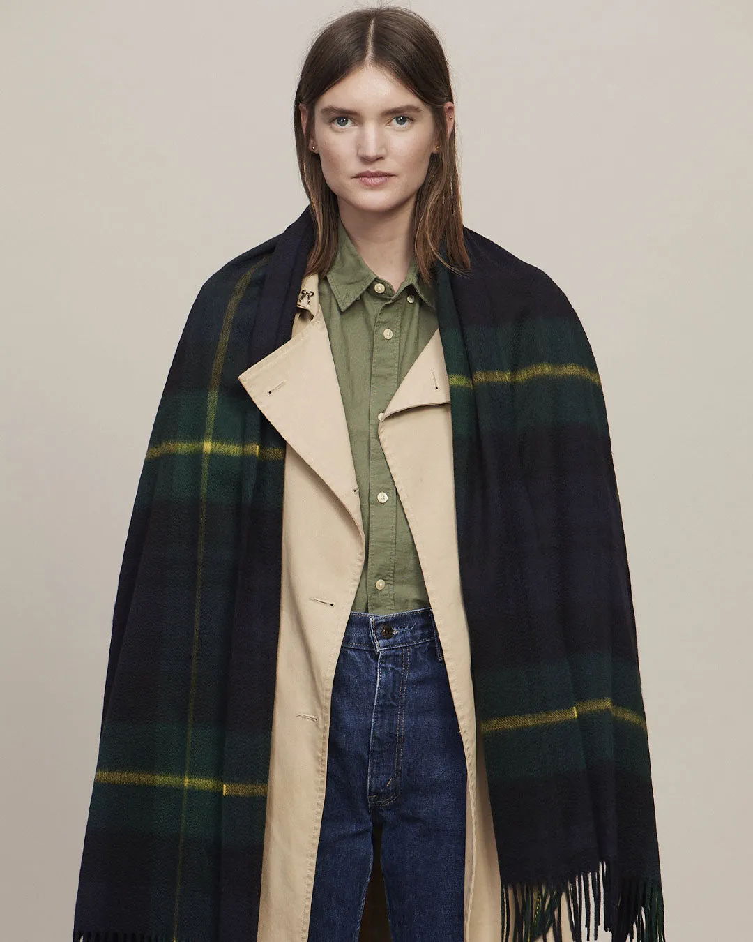 Joshua Ellis Green Classic Dress Gordon Cashmere Stole