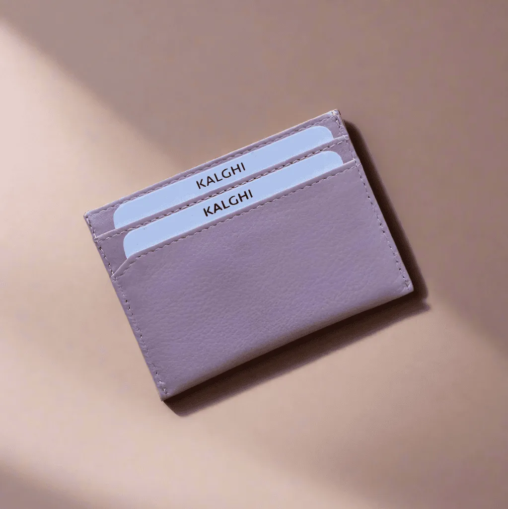 Leather Card Holder Pastel Pink