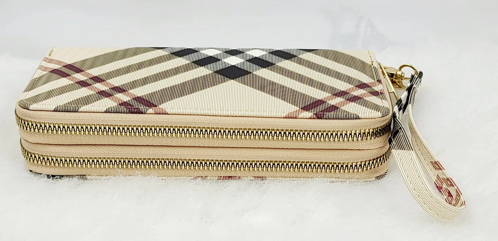 Stripy Tone Double Zipped Wallets