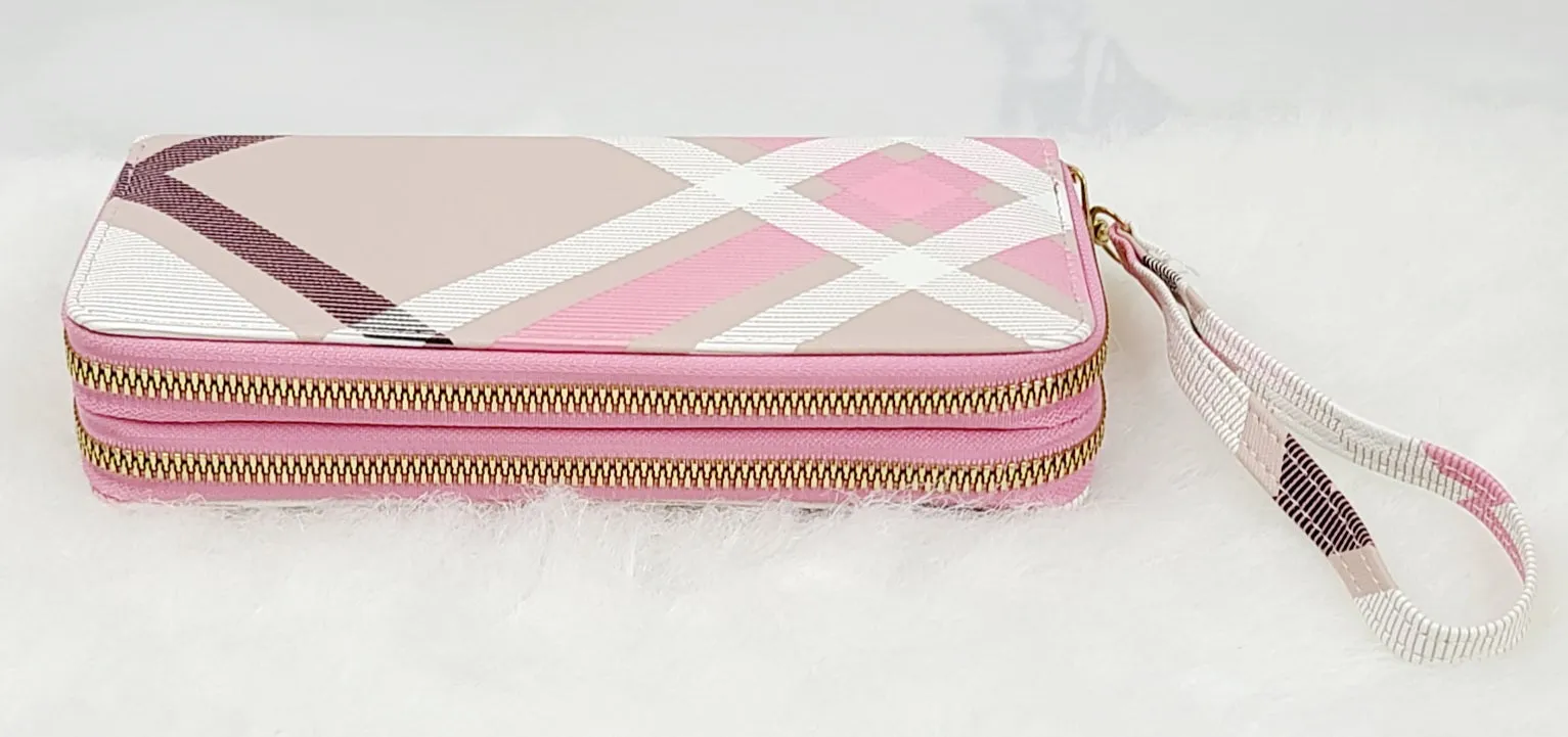 Stripy Tone Double Zipped Wallets