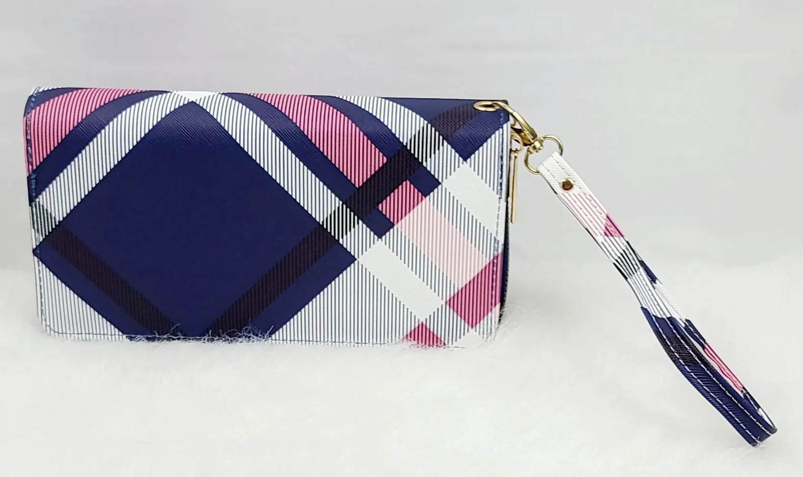 Stripy Tone Double Zipped Wallets
