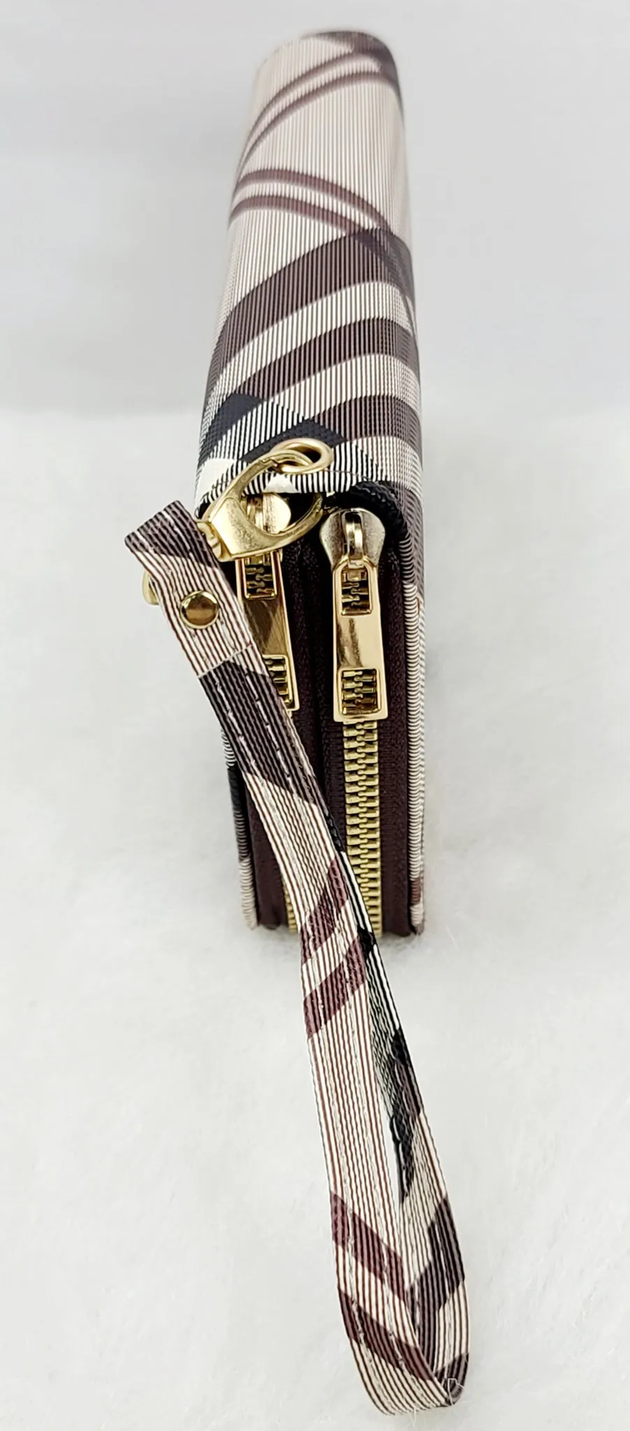 Stripy Tone Double Zipped Wallets