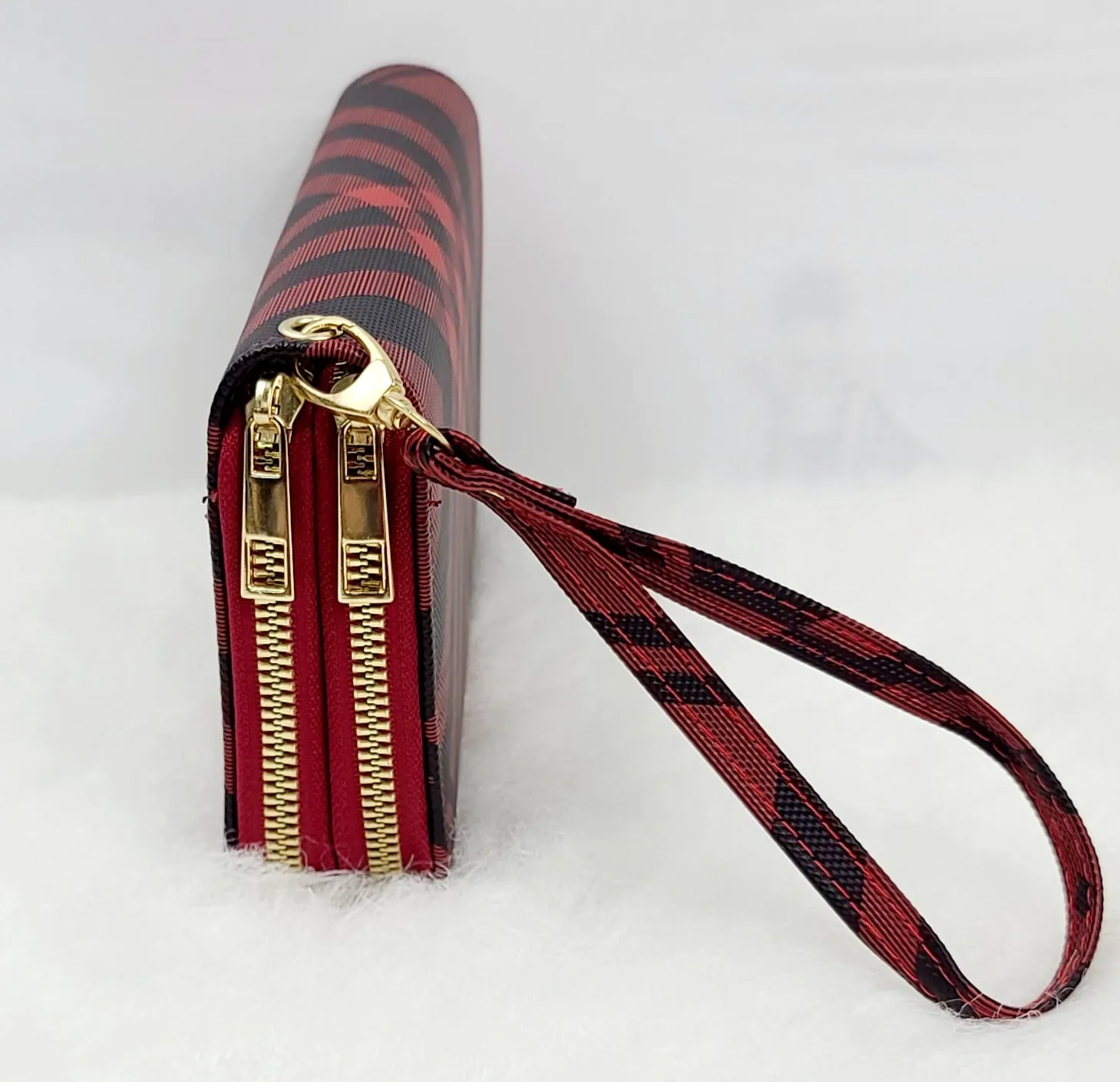 Stripy Tone Double Zipped Wallets