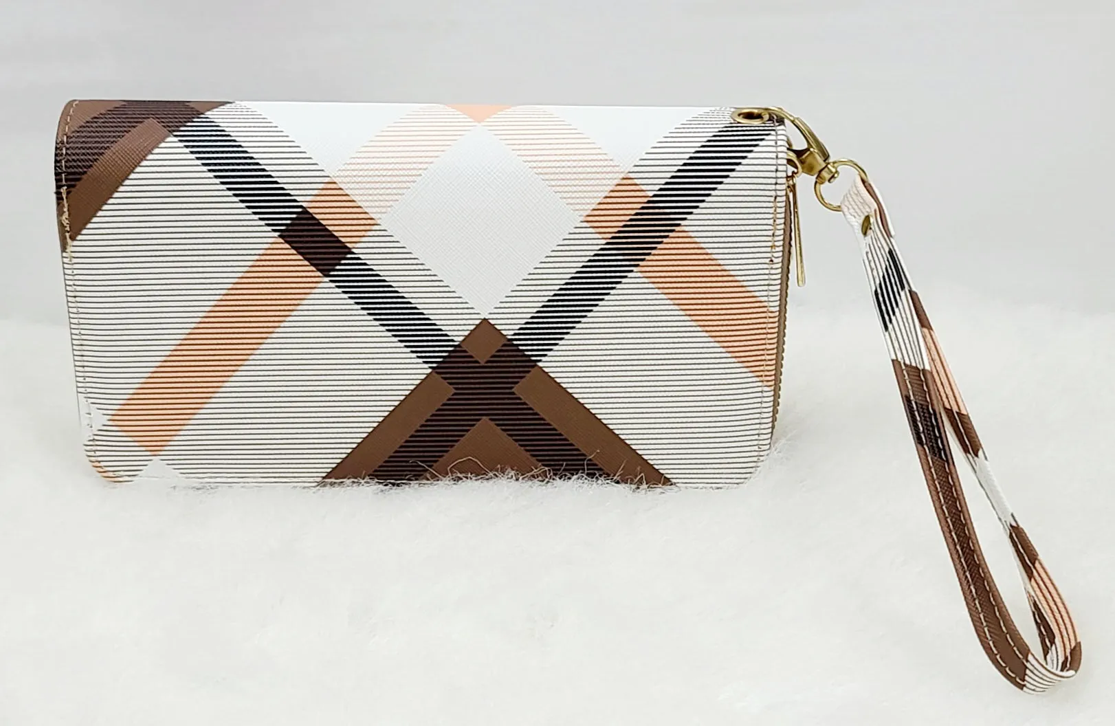 Stripy Tone Double Zipped Wallets