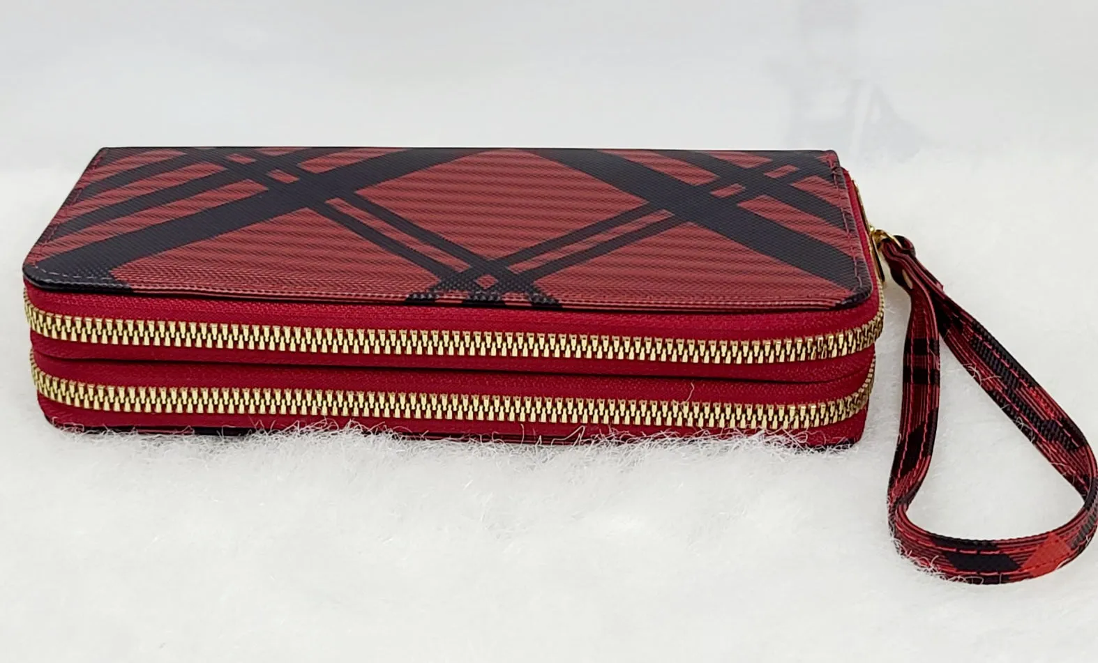 Stripy Tone Double Zipped Wallets