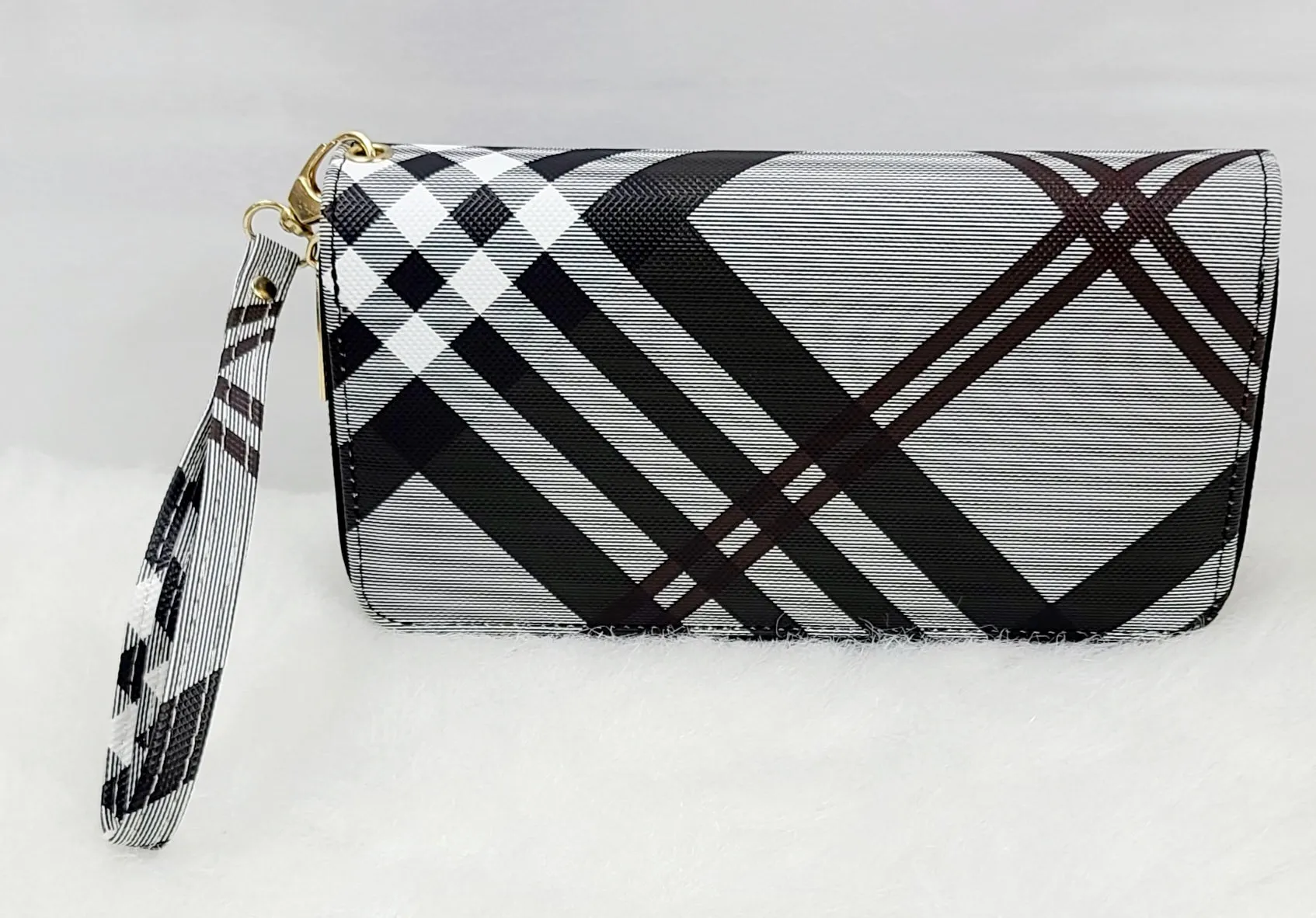 Stripy Tone Double Zipped Wallets