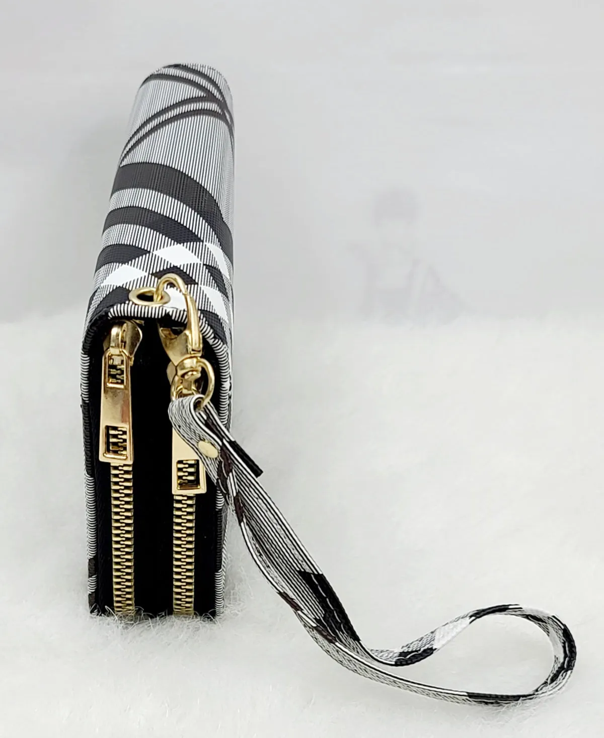 Stripy Tone Double Zipped Wallets