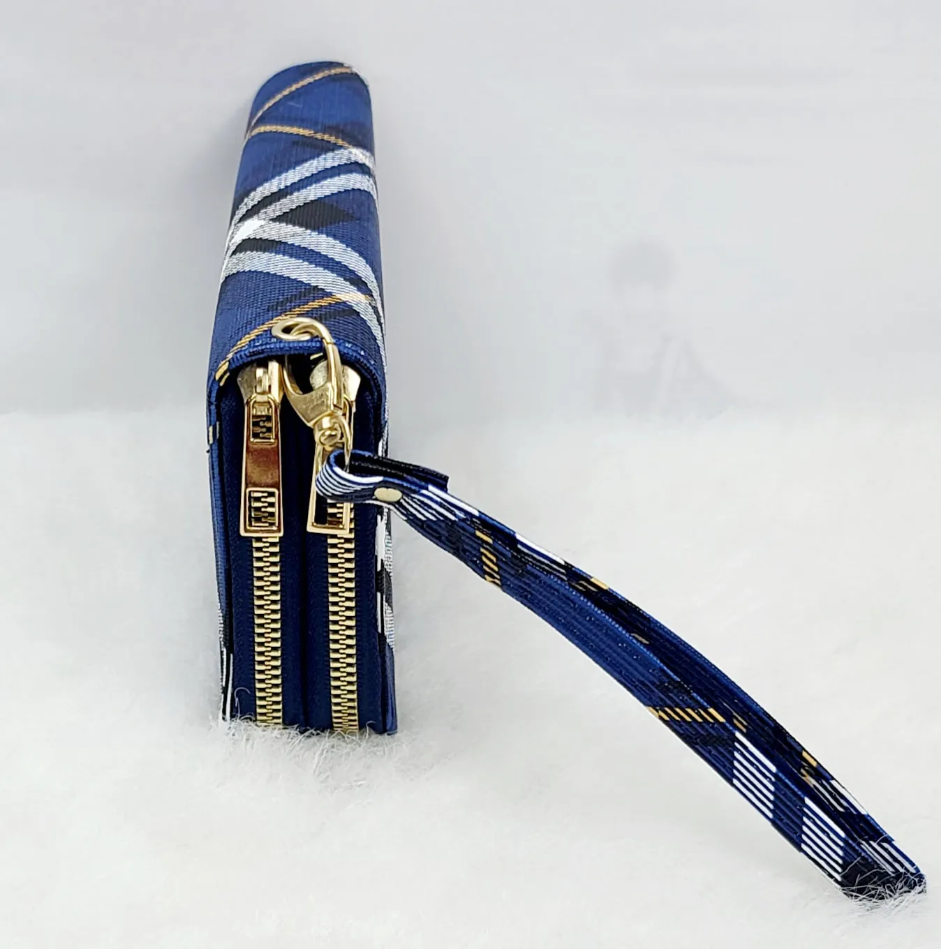 Stripy Tone Double Zipped Wallets