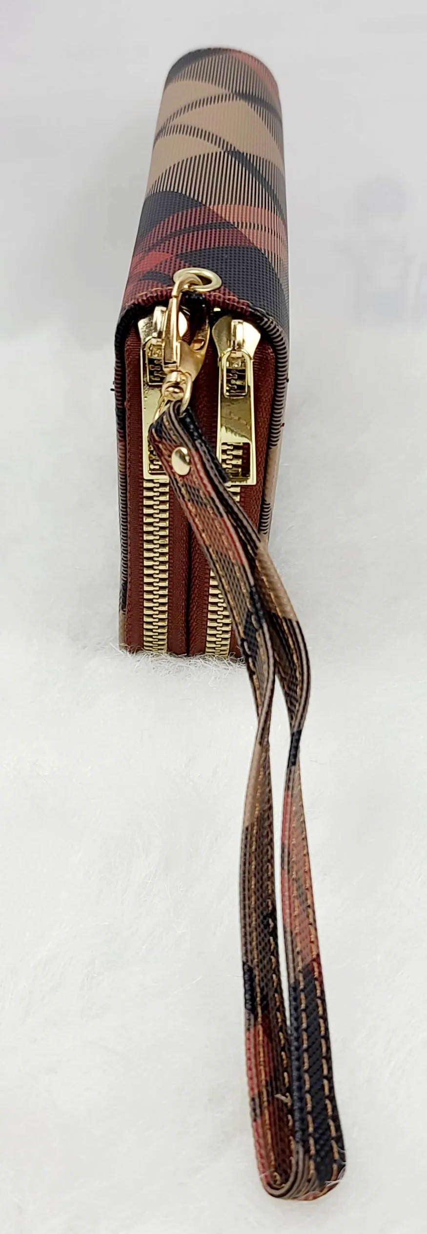Stripy Tone Double Zipped Wallets
