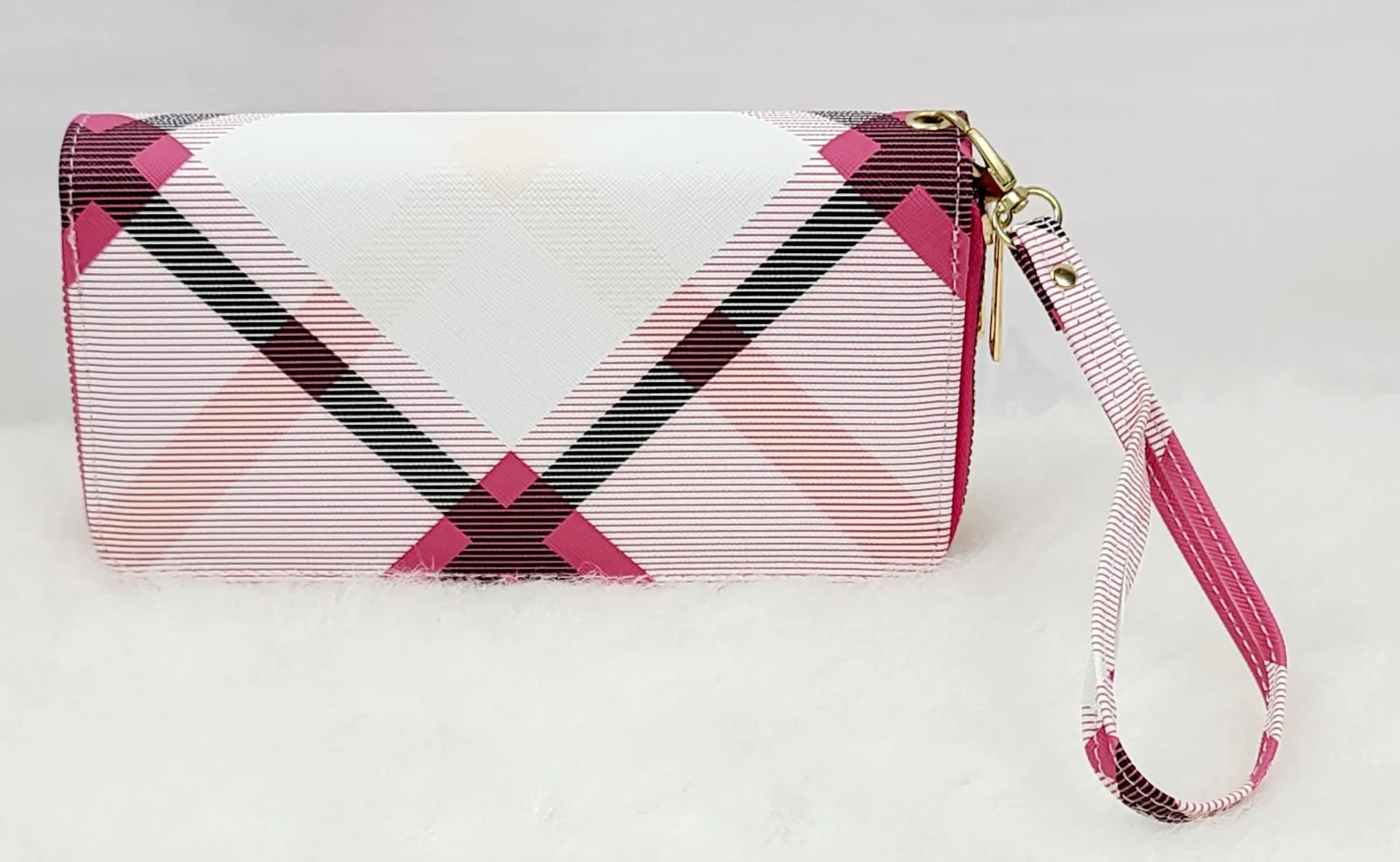 Stripy Tone Double Zipped Wallets