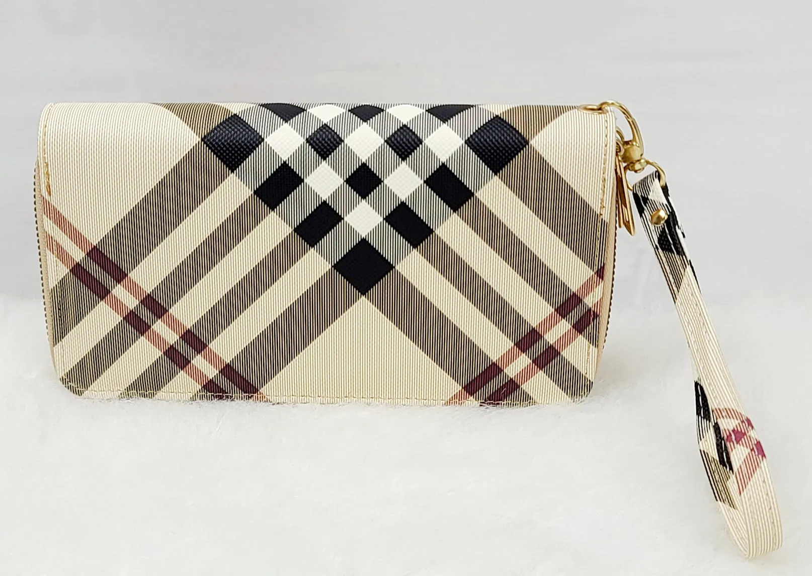 Stripy Tone Double Zipped Wallets