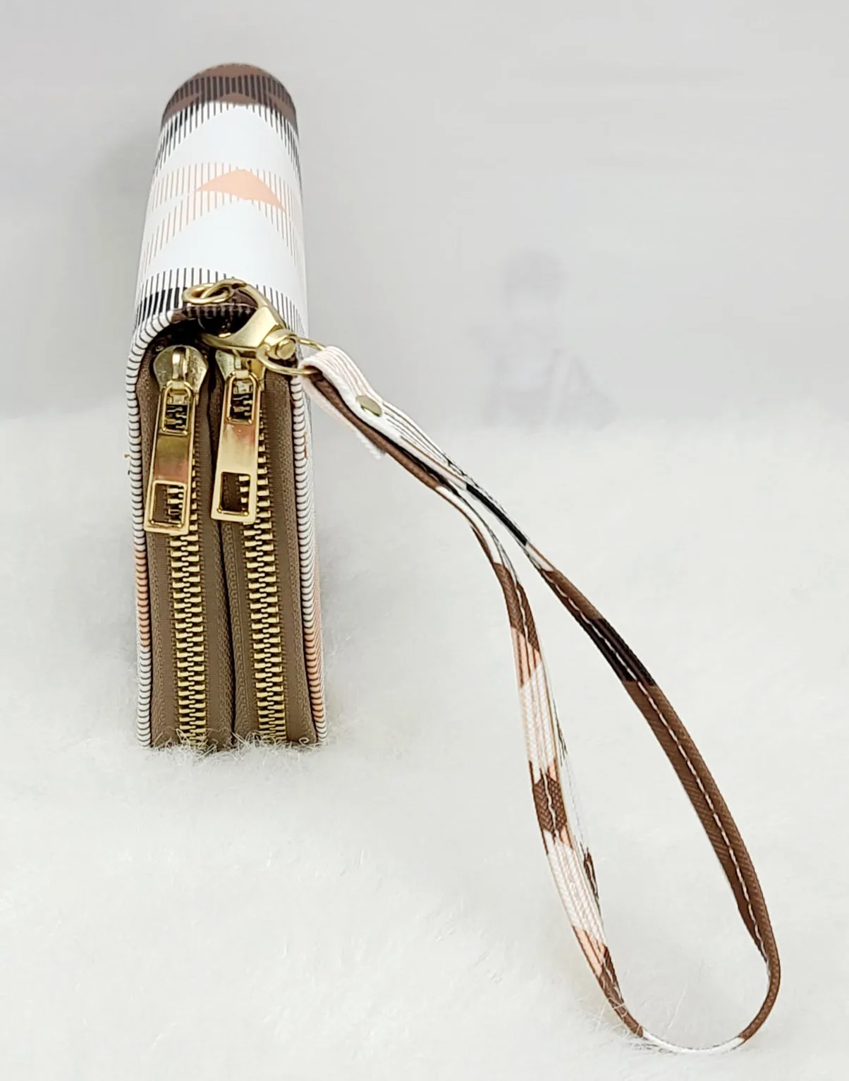 Stripy Tone Double Zipped Wallets