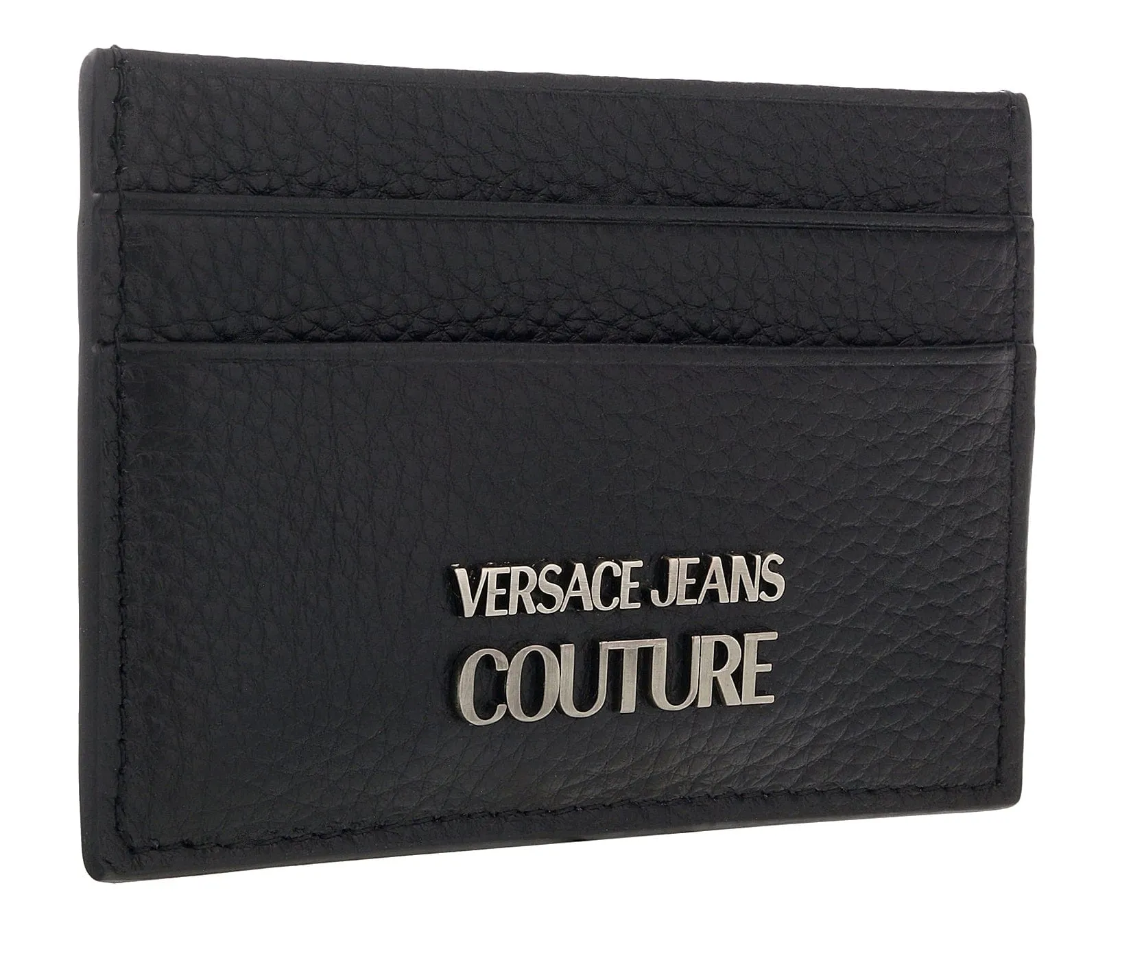 Versace Jeans Couture Black Signature Compact Wallet Cardholder